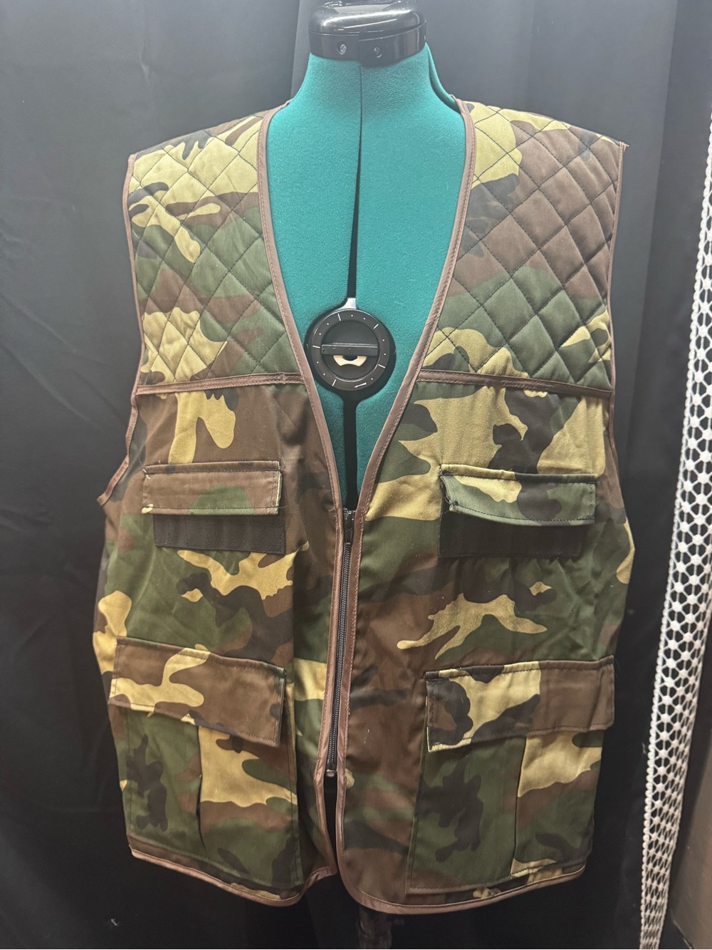 Northwest Territory Quilted Camouflage Utility Vest - Green/Brown Camo